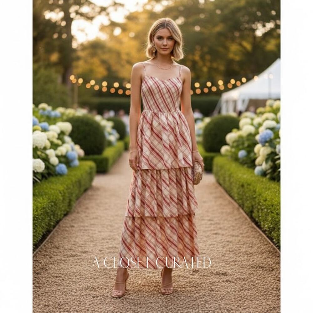 Auguste the Label Sloane Tiered Maxi Dress XS Red NWT